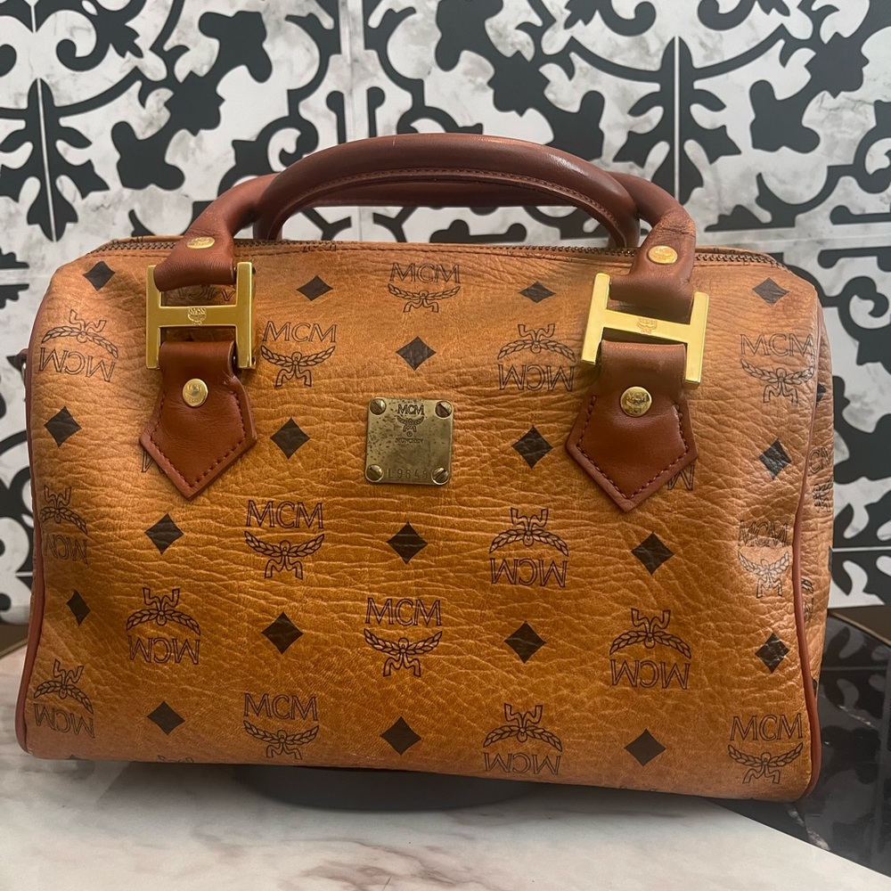 Authentic Vintage MCM Visetos Handle Bag GUC